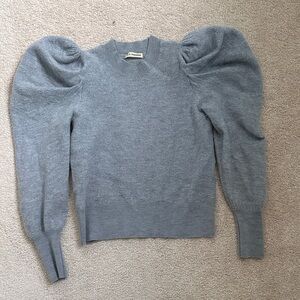 Ulla Johnson Light Gray Puff Sleeve Sweater